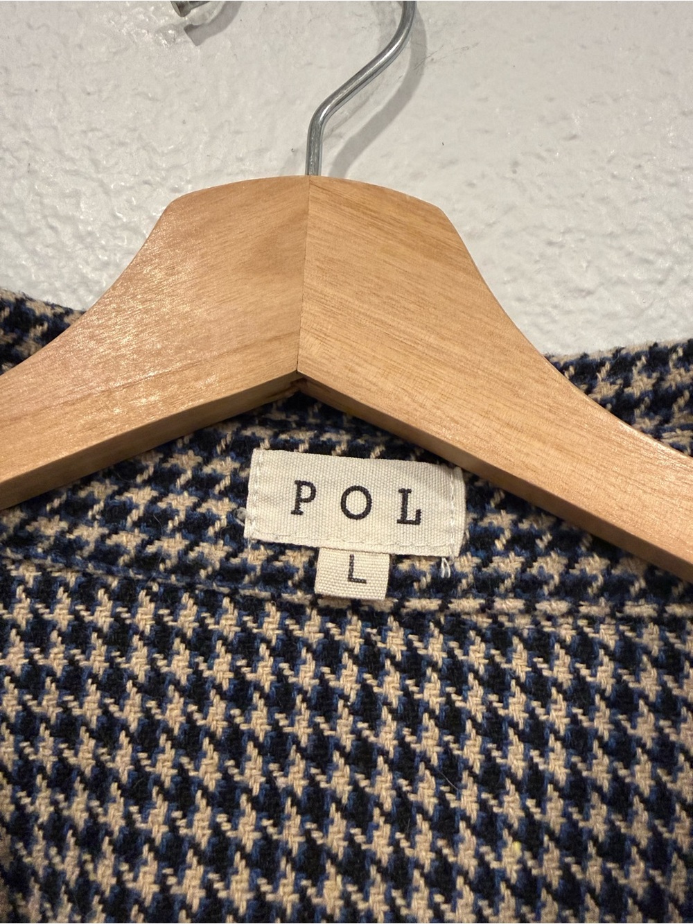 POL mixed pattern Patchwork button up jacket with balloon sleeves - L - Picture 5 of 6